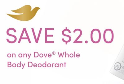 Save $2 on Dove Whole Body Deodorant