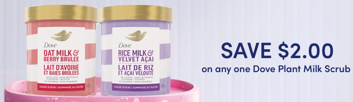 Save $2 on Dove Plant Milk scrub