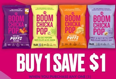 Save $1 on Angie's Boomchickapop snacks 125 g - 198 g
