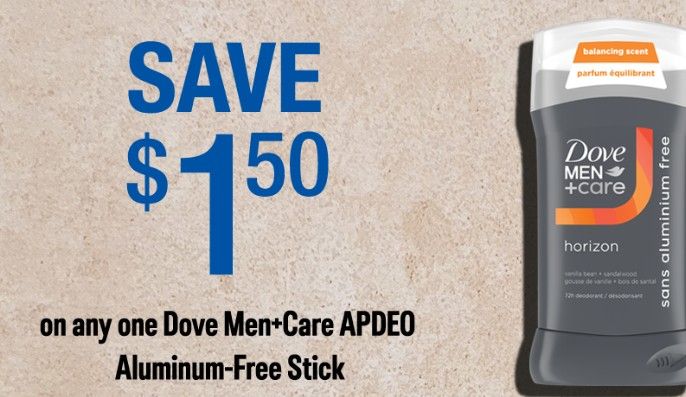 Save $1.50 on Dpve Men+Care aluminum-free antiperspirant/deodorant Save $1.50 on Dpve Men+Care aluminum-free antiperspirant/deodorant