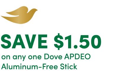 Save $1.50 on Dove aluminum-free antiperspirant/deodorant