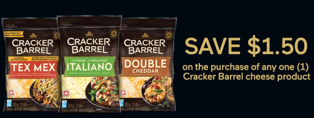 Save $1.50 on Cracker Barrel cheese Save $1.50 on Cracker Barrel cheese