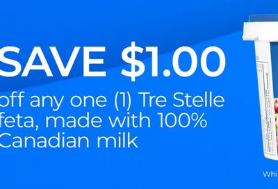 Save $1 on Tre Stelle feta cheese