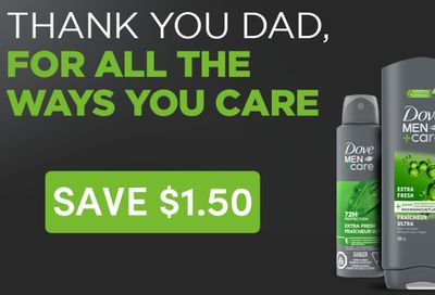 Save $1.50 on any Dove Men + Care product