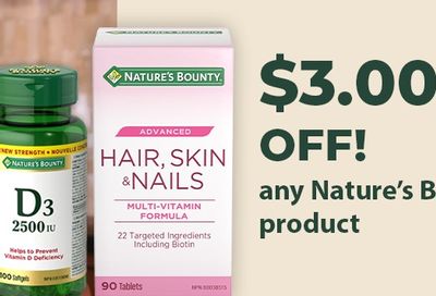 Save $3 on any Nature's Bounty product