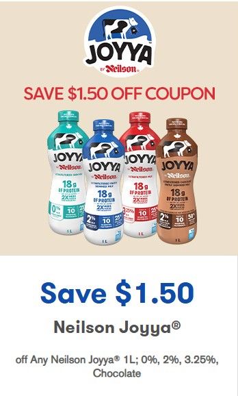 Save $1.50 on Neilson Joyya milk Save $1.50 on Neilson Joyya milk