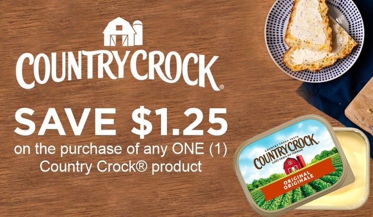 Save $1.25 on Country Crock product Save $1.25 on Country Crock product