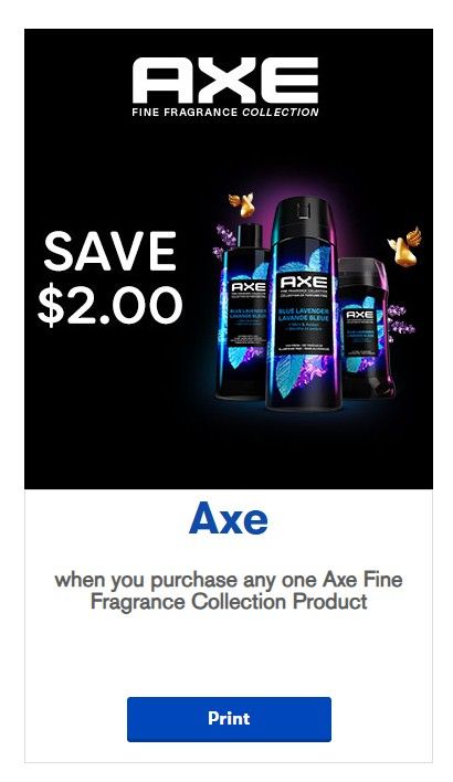 Save $2 on Axe fine fragrance collection product Save $2 on Axe fine fragrance collection product