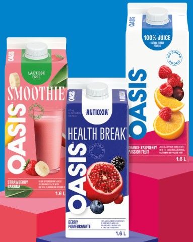 Save $1 on Oasis Juice. Applicable on one (1) Oasis® (1.36, 1.5L, 1.6L) Save $1 on Oasis Juice. Applicable on one (1) Oasis® (1.36, 1.5L, 1.6L)
