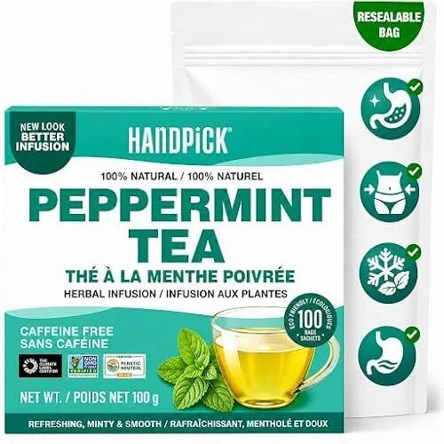 Amazon.ca: HANDPICK Peppermint Tea Bags (100 Herbal Tea Bags) $10.54 w/ S&S Amazon.ca: HANDPICK Peppermint Tea Bags (100 Herbal Tea Bags) $10.54 w/ S&S
