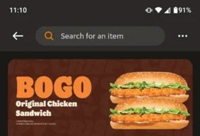 Skip: Burger King BOGO Original Chicken Sandwich - $5.20 pickup YMMV