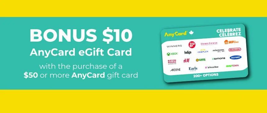 Walmart: Buy $50 or more AnyCard GC and get bonus $10 AnyCard eGC (Jul 30 - Aug 19)