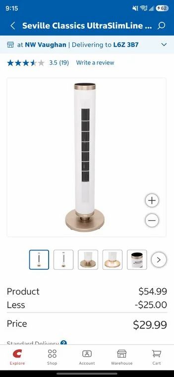 Costco: $29.99 - Seville Classics UltraSlimLine 96.01 cm (37.8 in.) Oscillating Tower Fan with Remote and LED Base Light Costco: $29.99 - Seville Classics UltraSlimLine 96.01 cm (37.8 in.) Oscillating Tower Fan with Remote and LED Base Light
