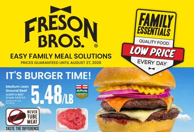 Freson Bros. Family Essentials Flyer July 31 to August 27