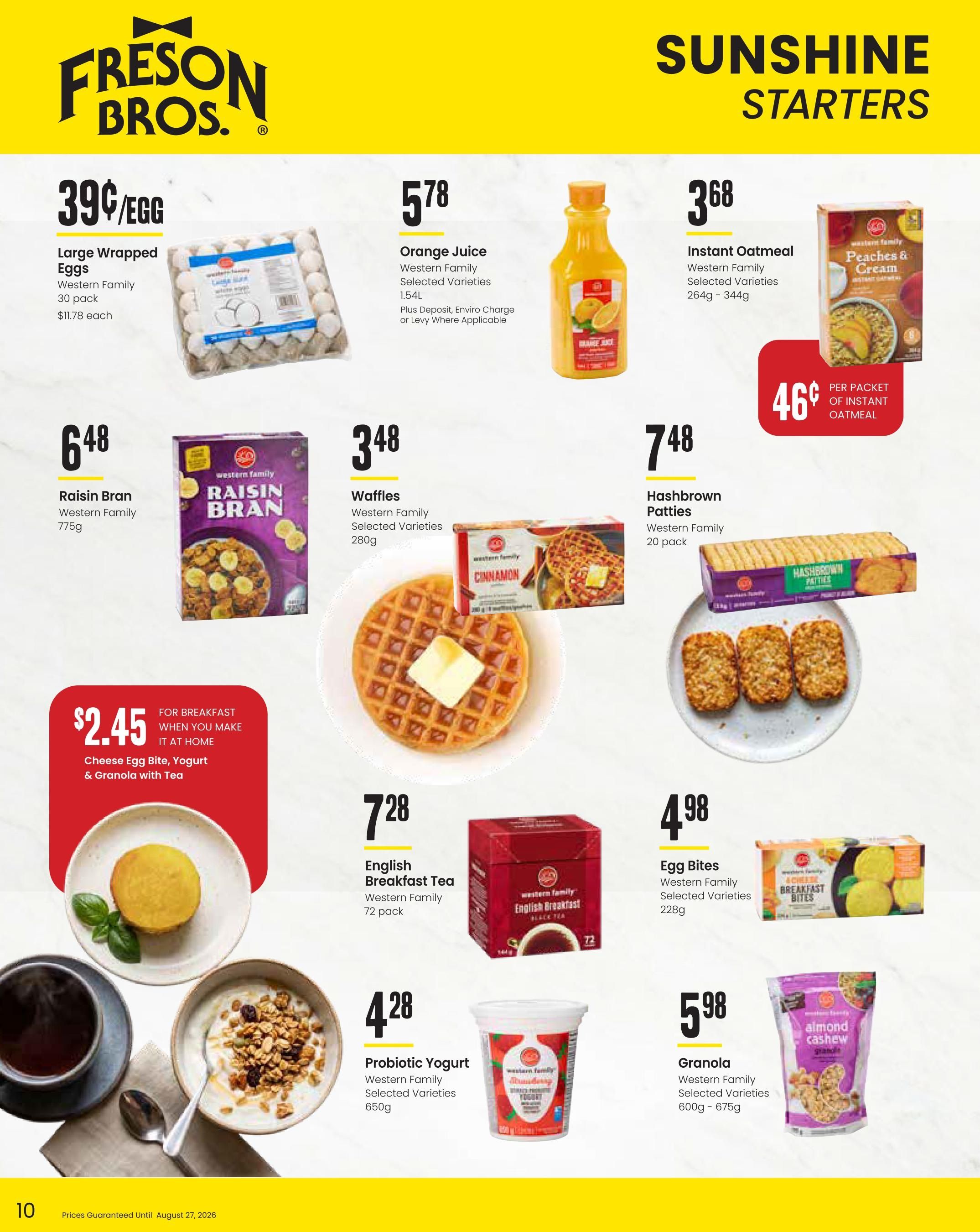 Freson Bros. Family Essentials Flyer July 31 to August 27
