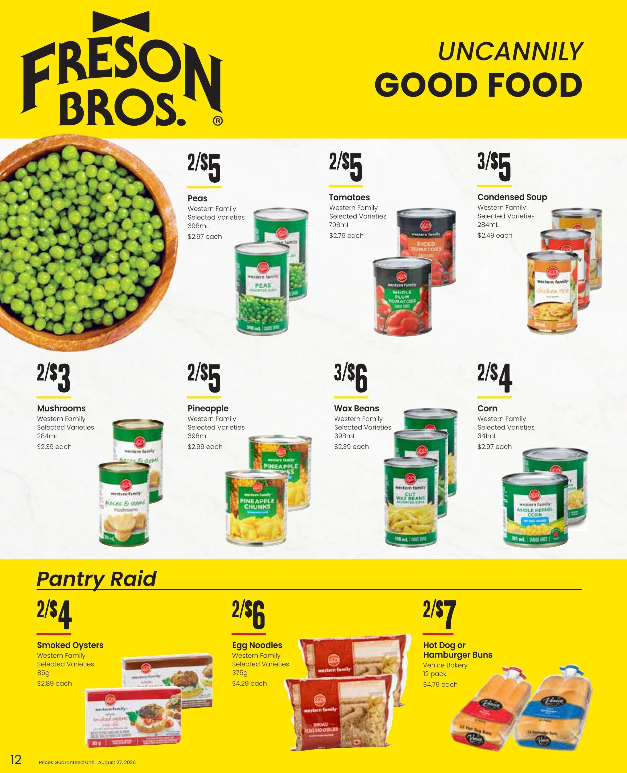 Freson Bros. Family Essentials Flyer July 31 to August 27