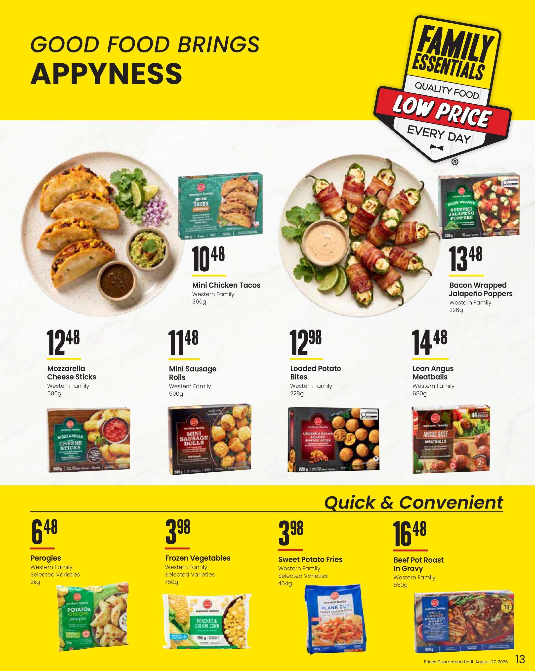 Freson Bros. Family Essentials Flyer July 31 to August 27