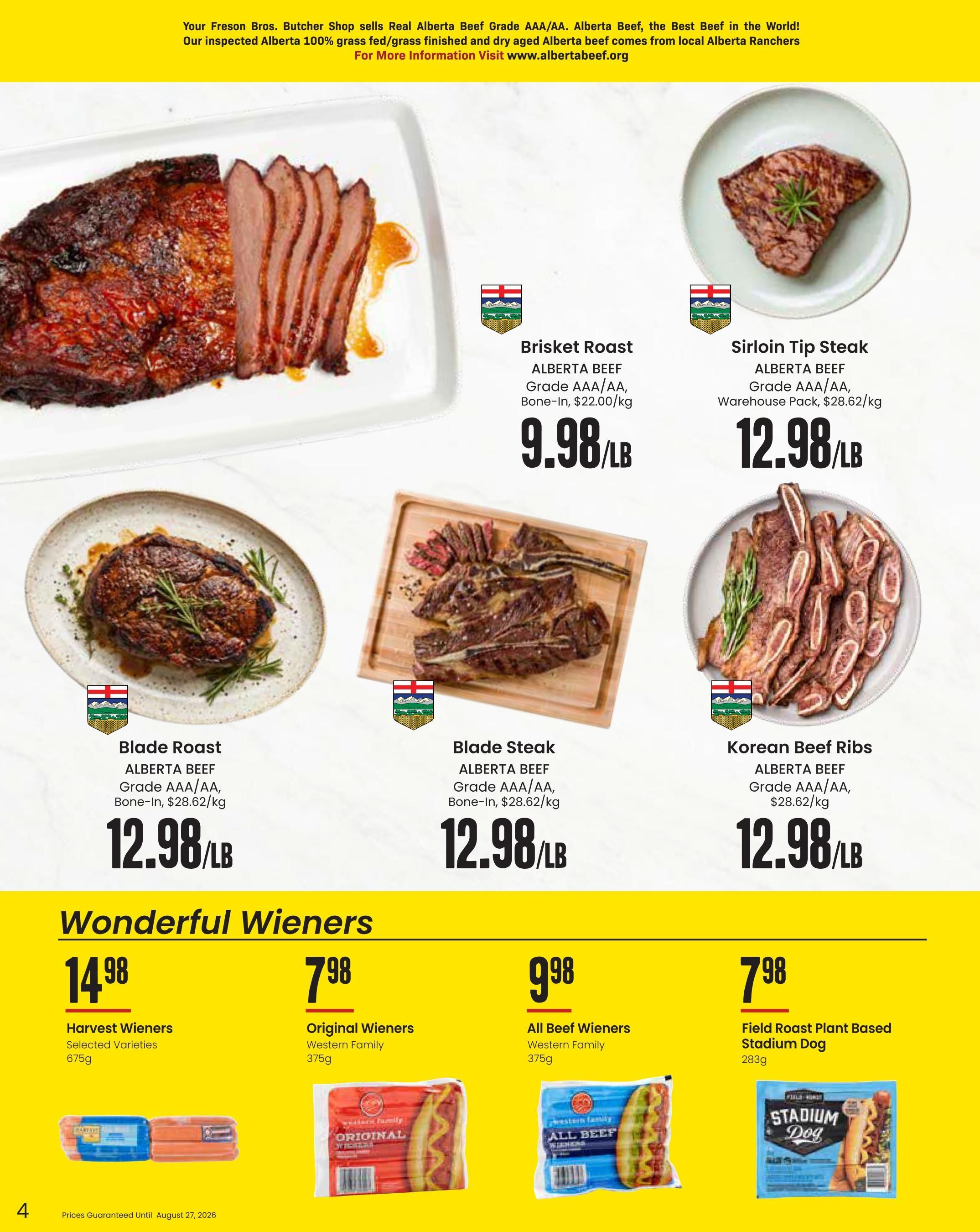 Freson Bros. Family Essentials Flyer July 31 to August 27