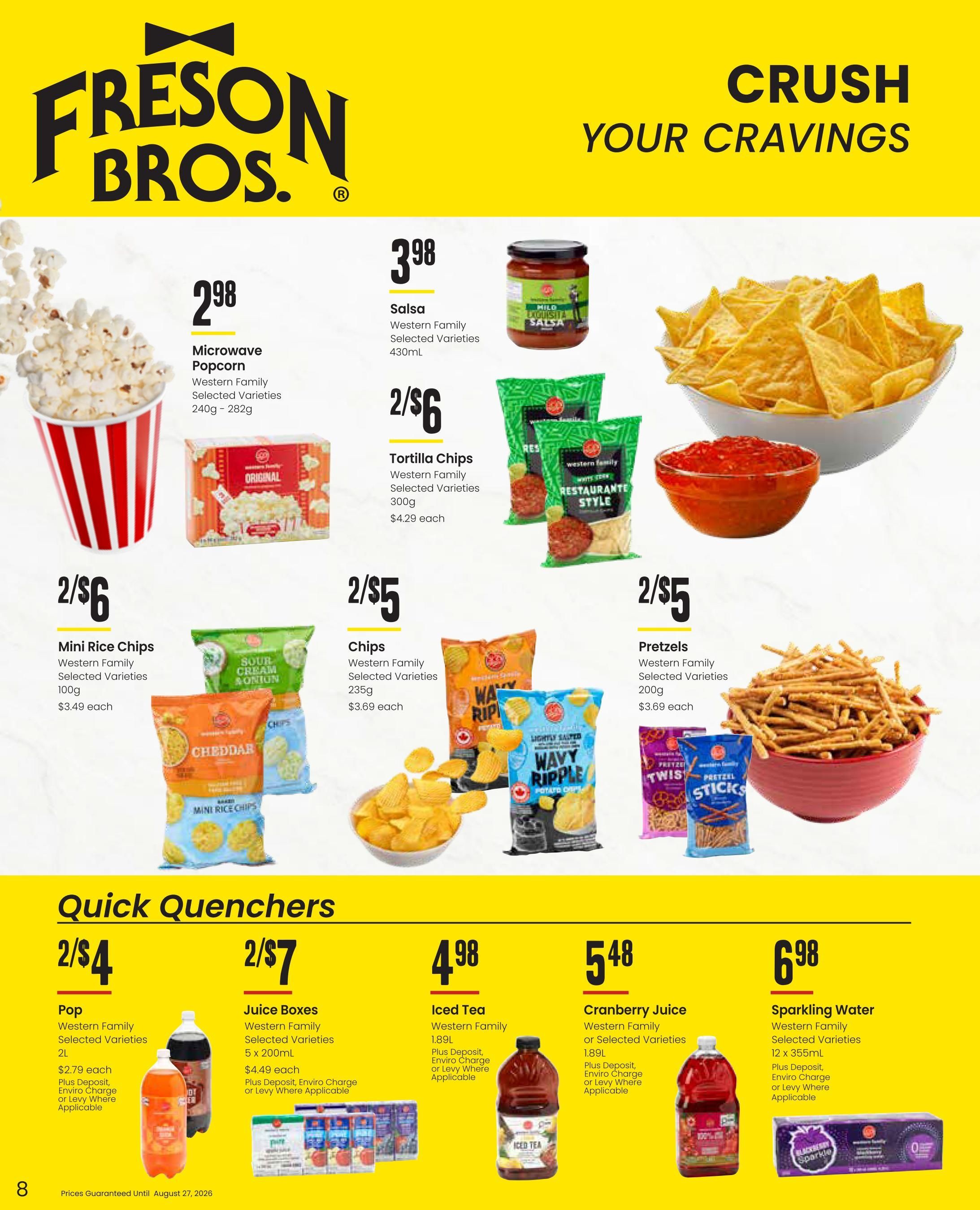 Freson Bros. Family Essentials Flyer July 31 to August 27
