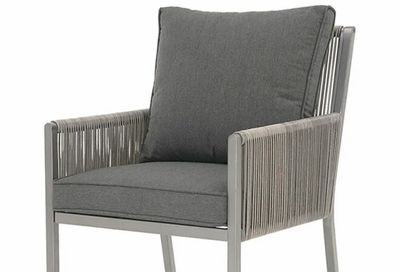 Rona: $99 Allen + Roth Brokking Set of 2 Steel and Wicker Patio Chairs with Grey Cushions