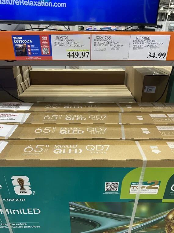 Costco: Hisense QD7SV Mini-LED QLED 4K Smart TV - $449.97 (North Oshawa) Costco: Hisense QD7SV Mini-LED QLED 4K Smart TV - $449.97 (North Oshawa)