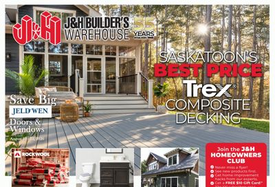 J&H Builder's Warehouse Flyer July 27 to August 22