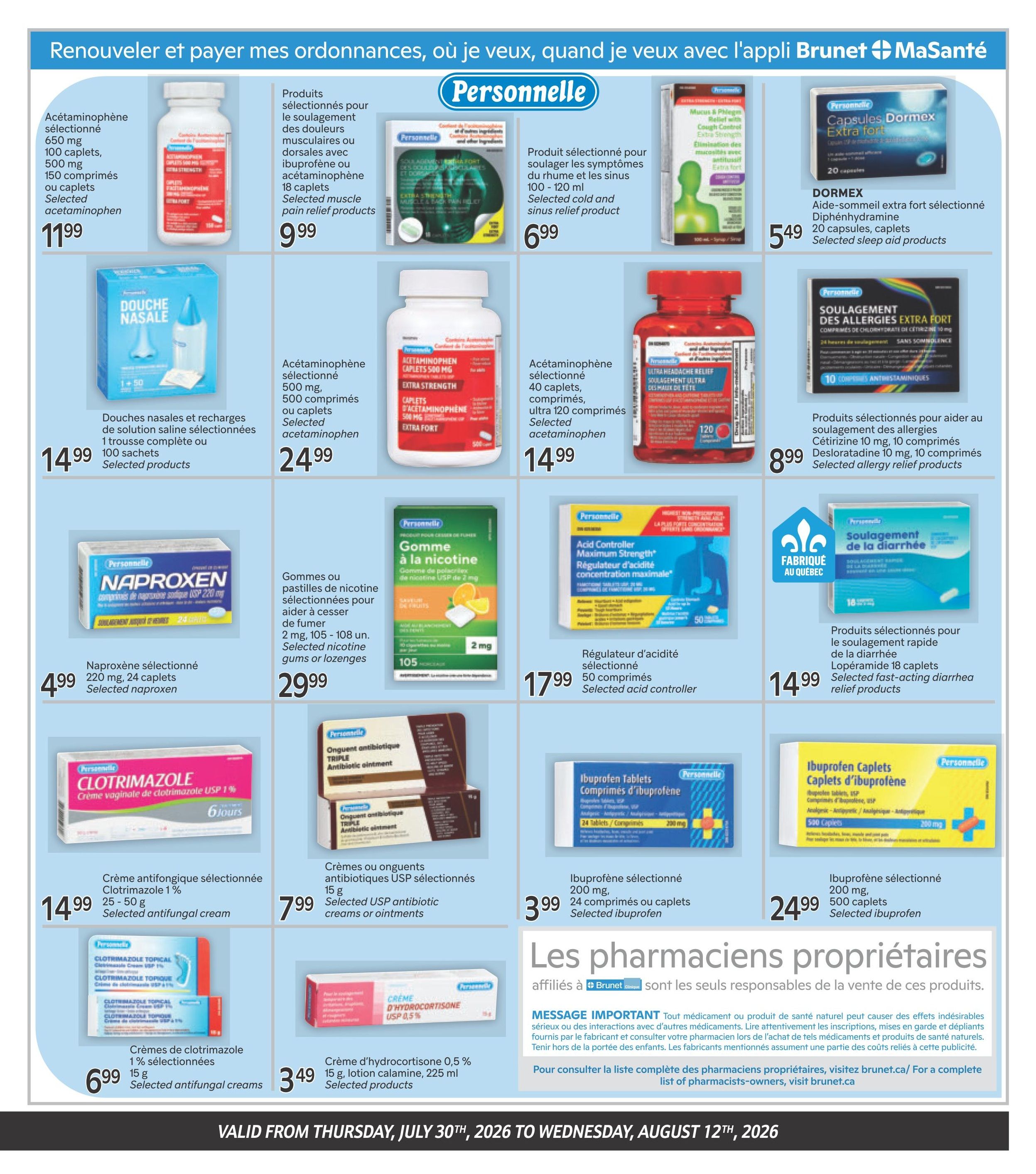 Brunet Clinique Flyer July 30 to August 12