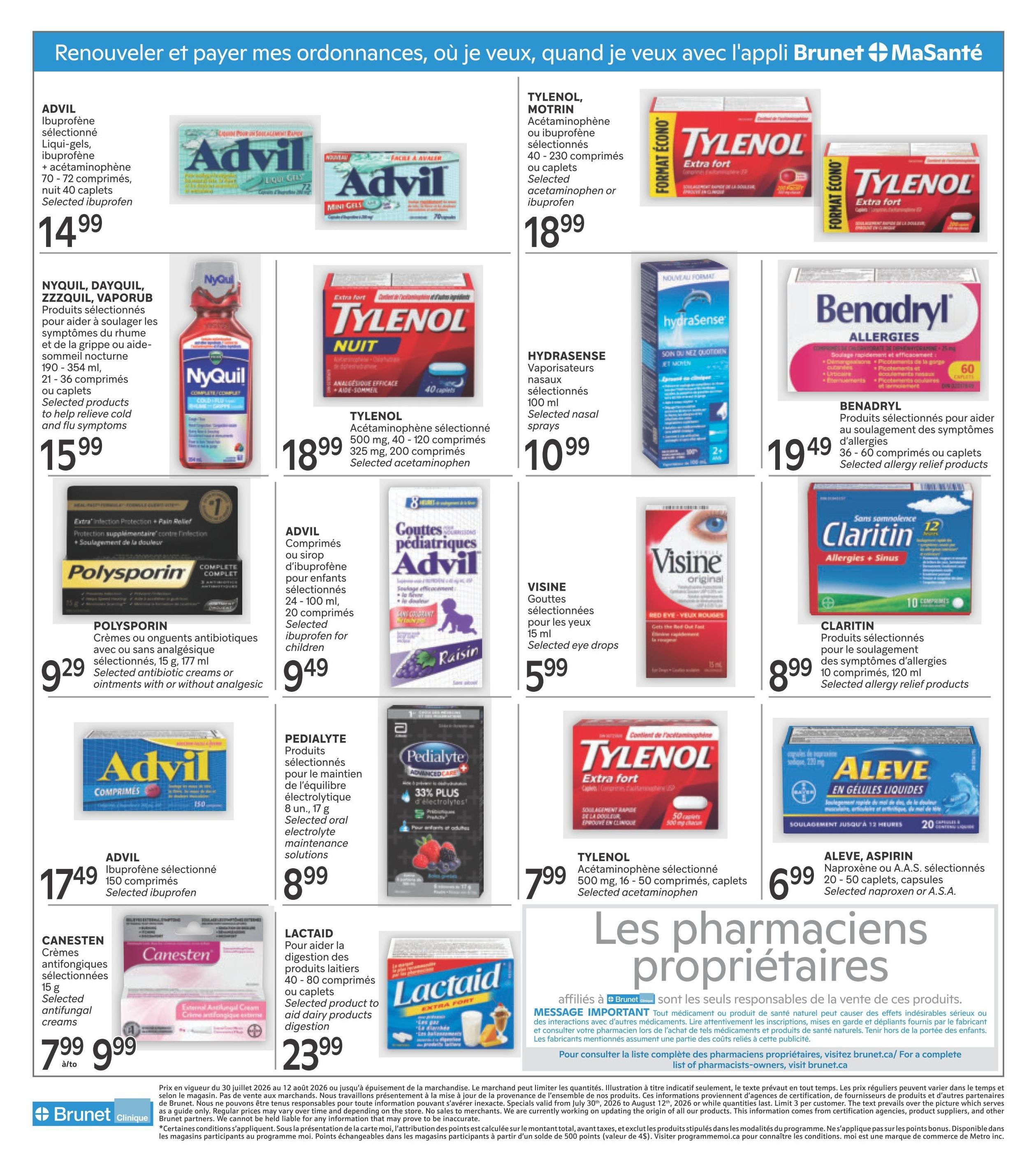 Brunet Clinique Flyer July 30 to August 12