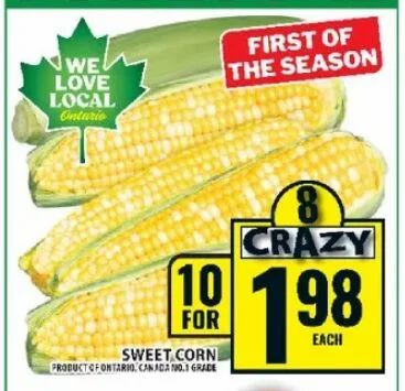 Foodbasics: Sweet Corn 10/$1.98 (July 30 - August 5) Foodbasics: Sweet Corn 10/$1.98 (July 30 - August 5)