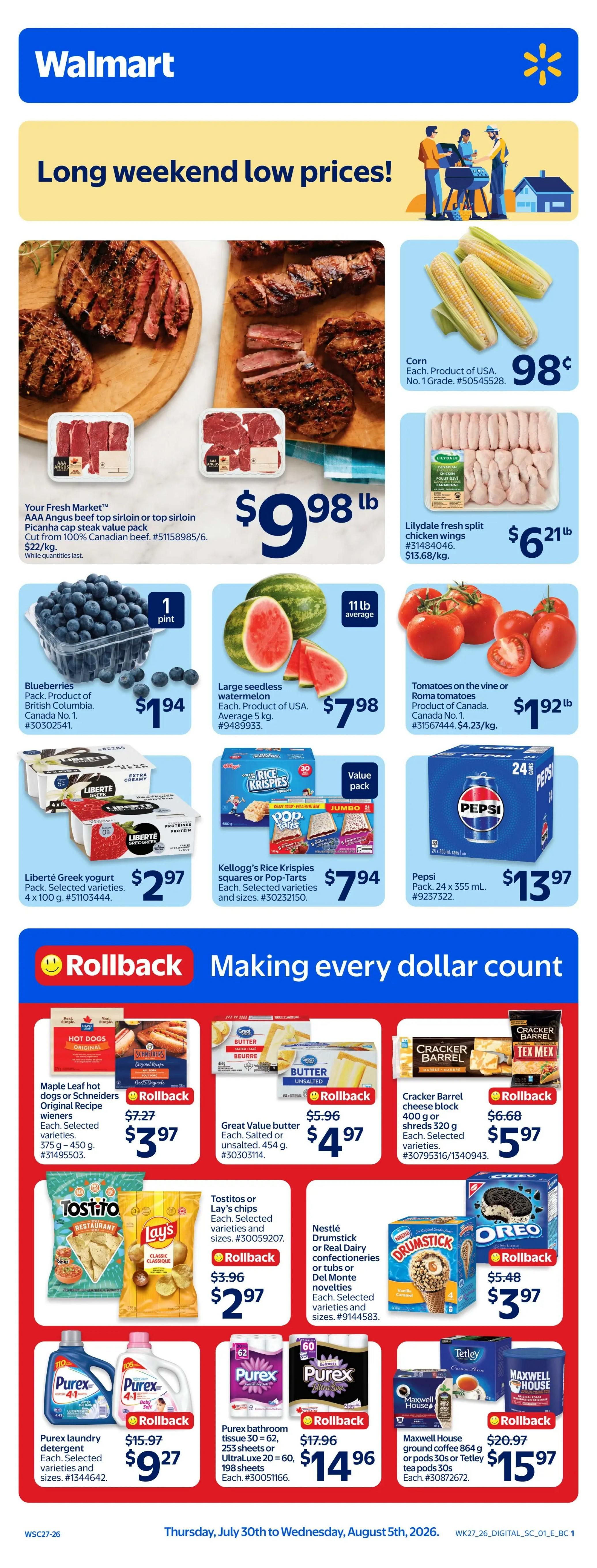 Walmart (West) Flyer July 30 to August 5