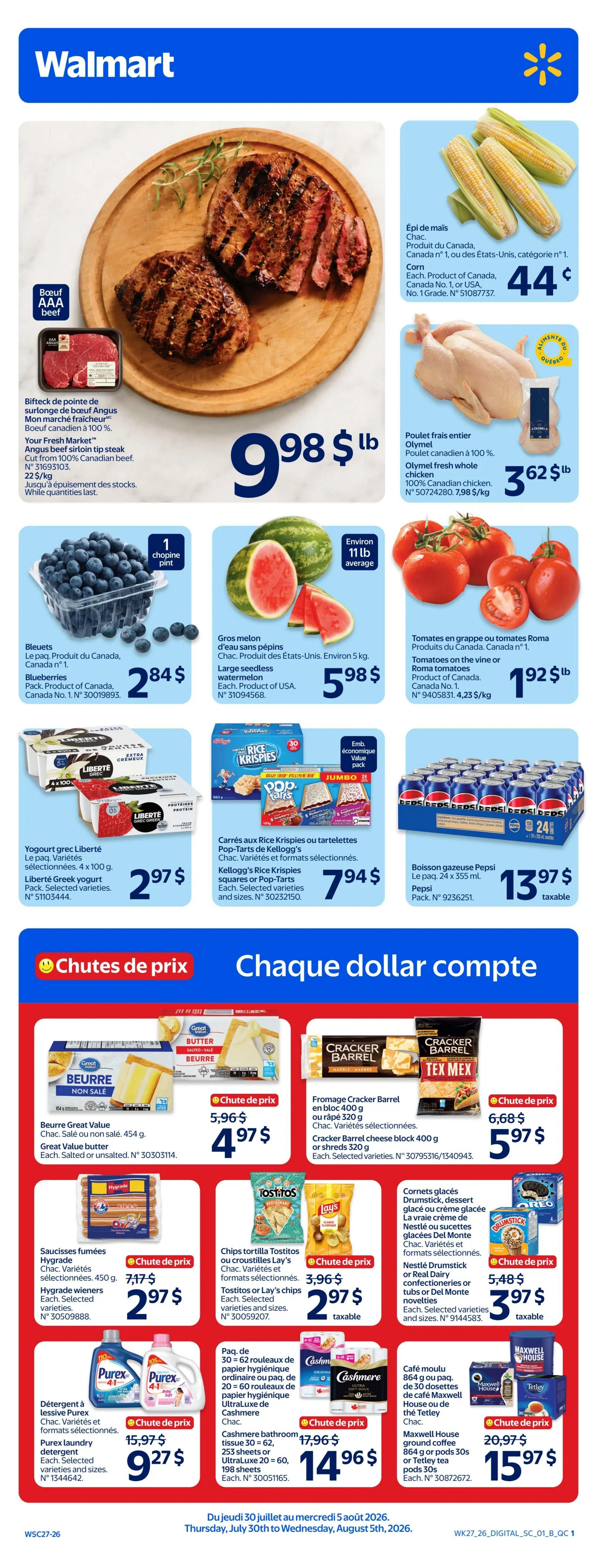 Walmart (QC) Flyer July 30 to August 5