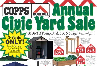 COPP’s Buildall Annual Yard Sale Flyer August 3