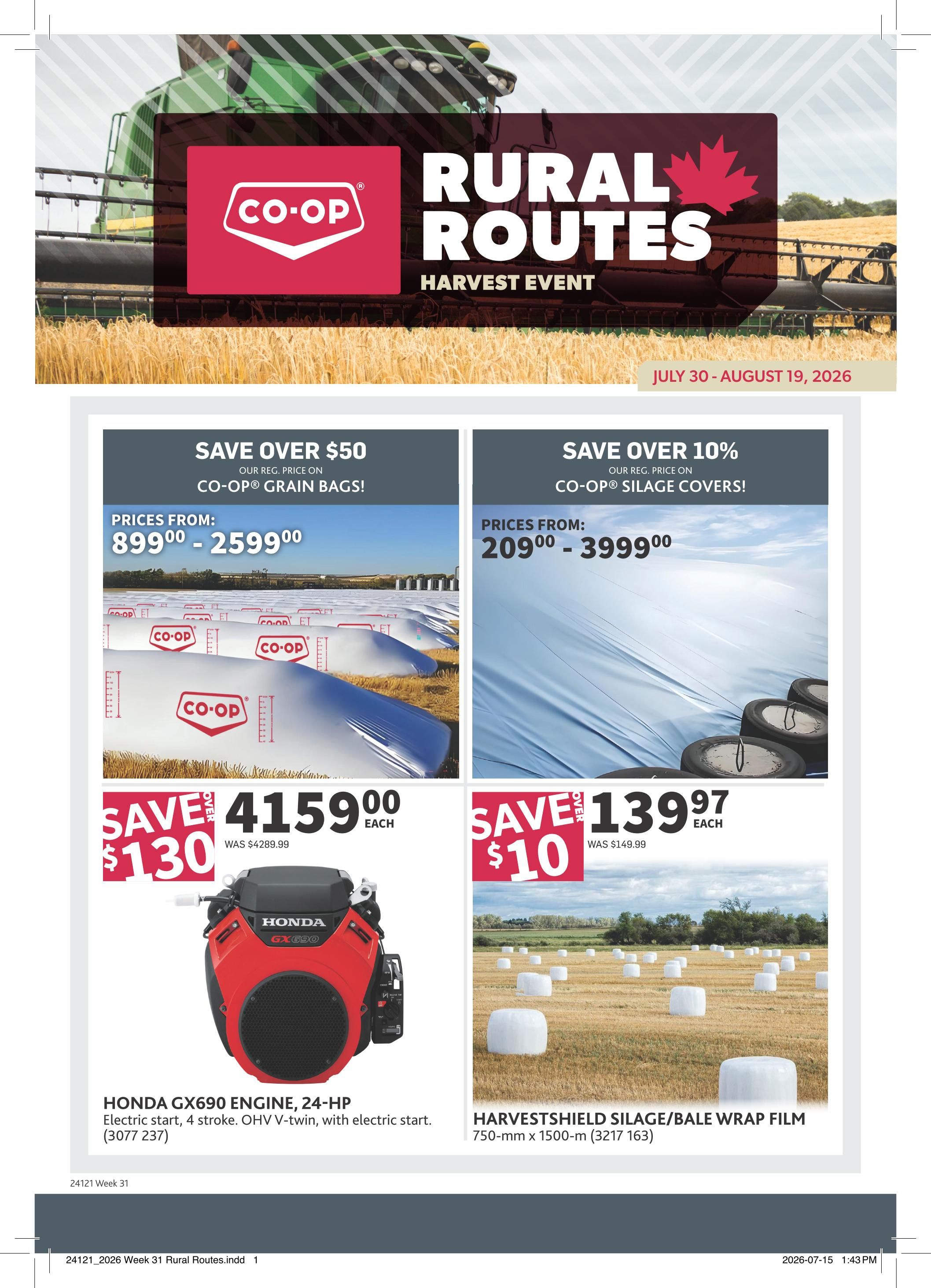 Co-op (West) Rural Routes Flyer July 30 to August 19