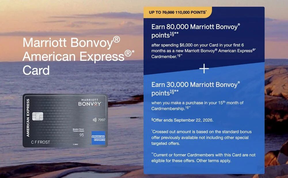 American Express: Marriott Bonvoy American Express Cards | Up to 110,000 Points