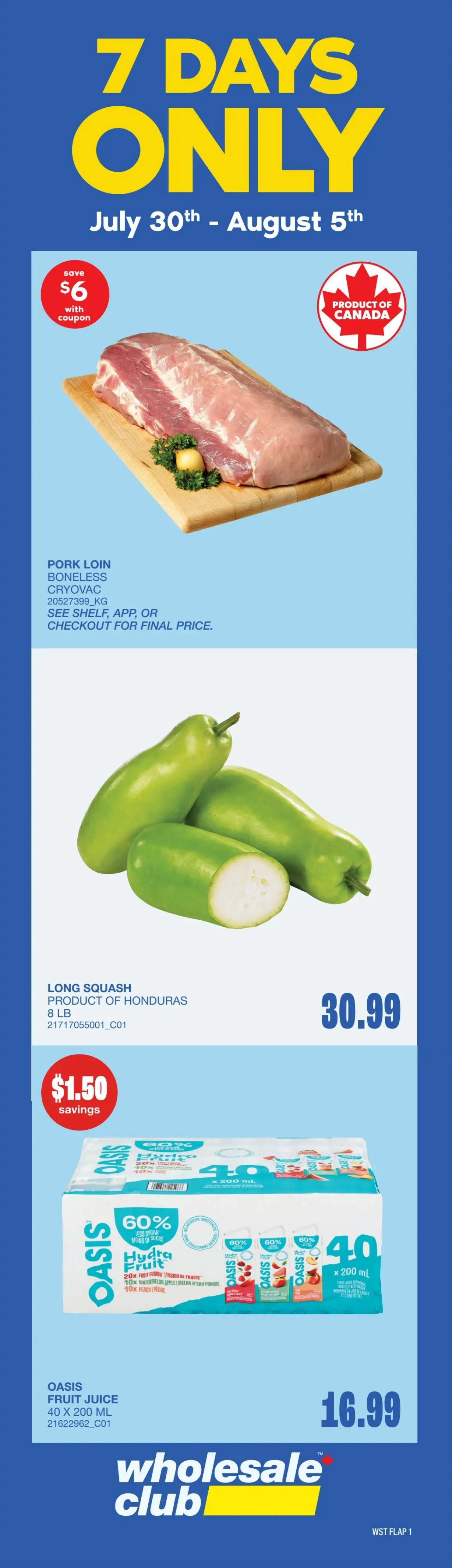 Wholesale Club (West) Flyer July 30 to August 5