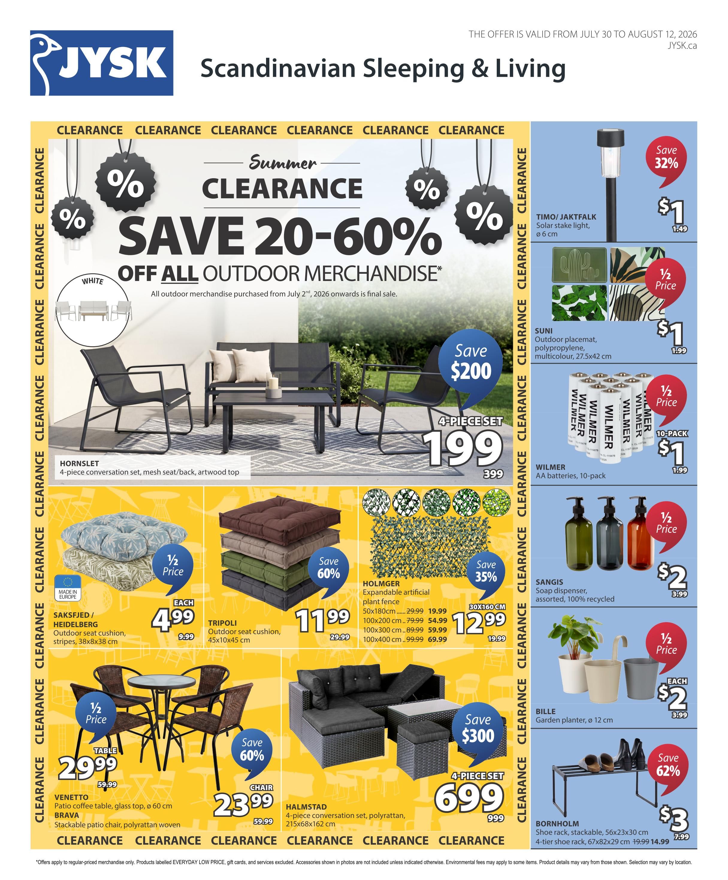 JYSK Flyer July 30 to August 12