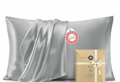 Amazon.ca: Bedsure Satin Pillow Cases (2 Pack), Queen Grey - $6.99