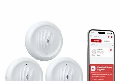 Amazon.ca: Wifi Water Leak Sensors with Alarm (3pack) - $59