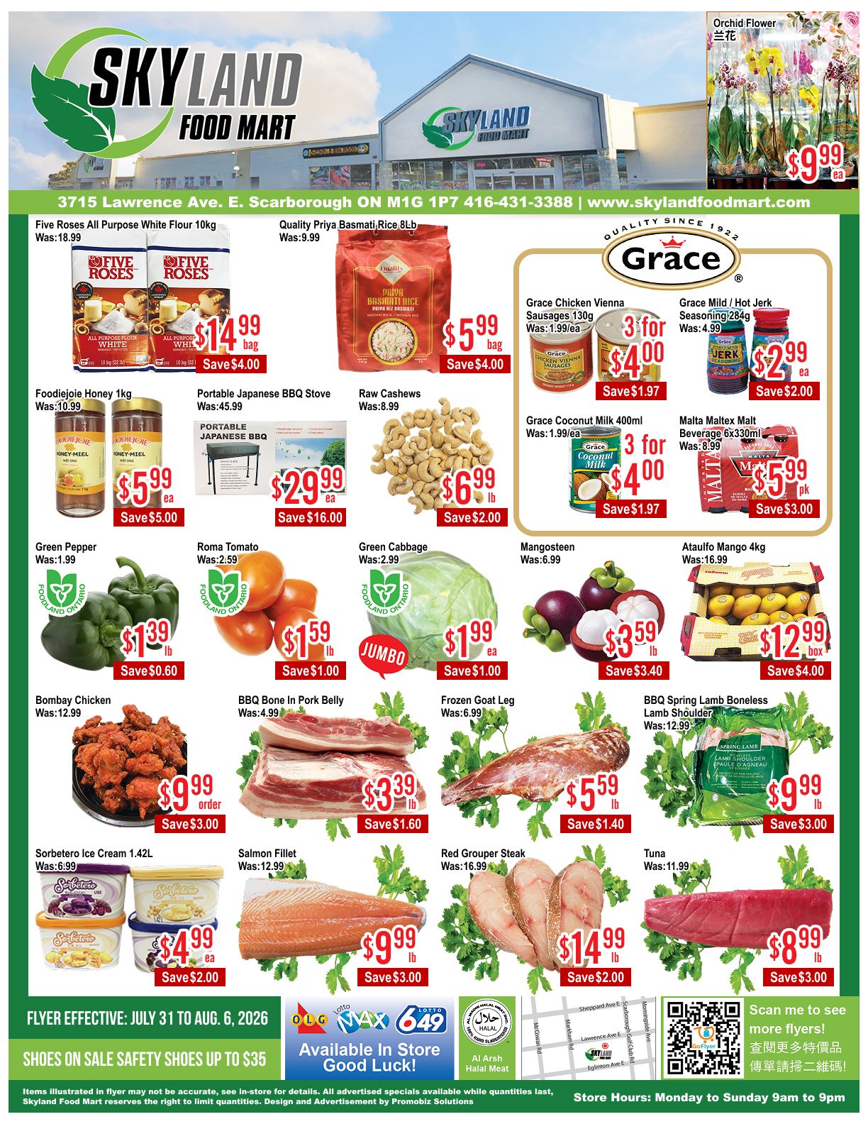 Skyland Food Mart Flyer July 31 to August 6