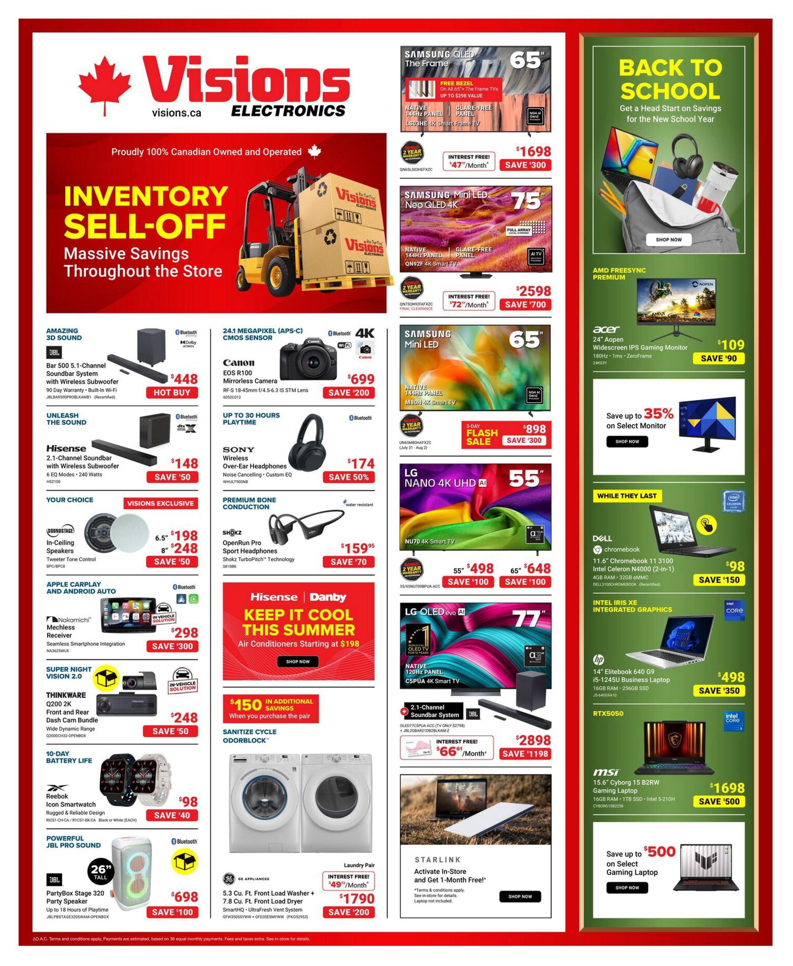 Visions Electronics Flyer July 31 to August 6