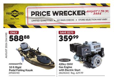 Princess Auto Price Wrecker Flyer August 1 to 31