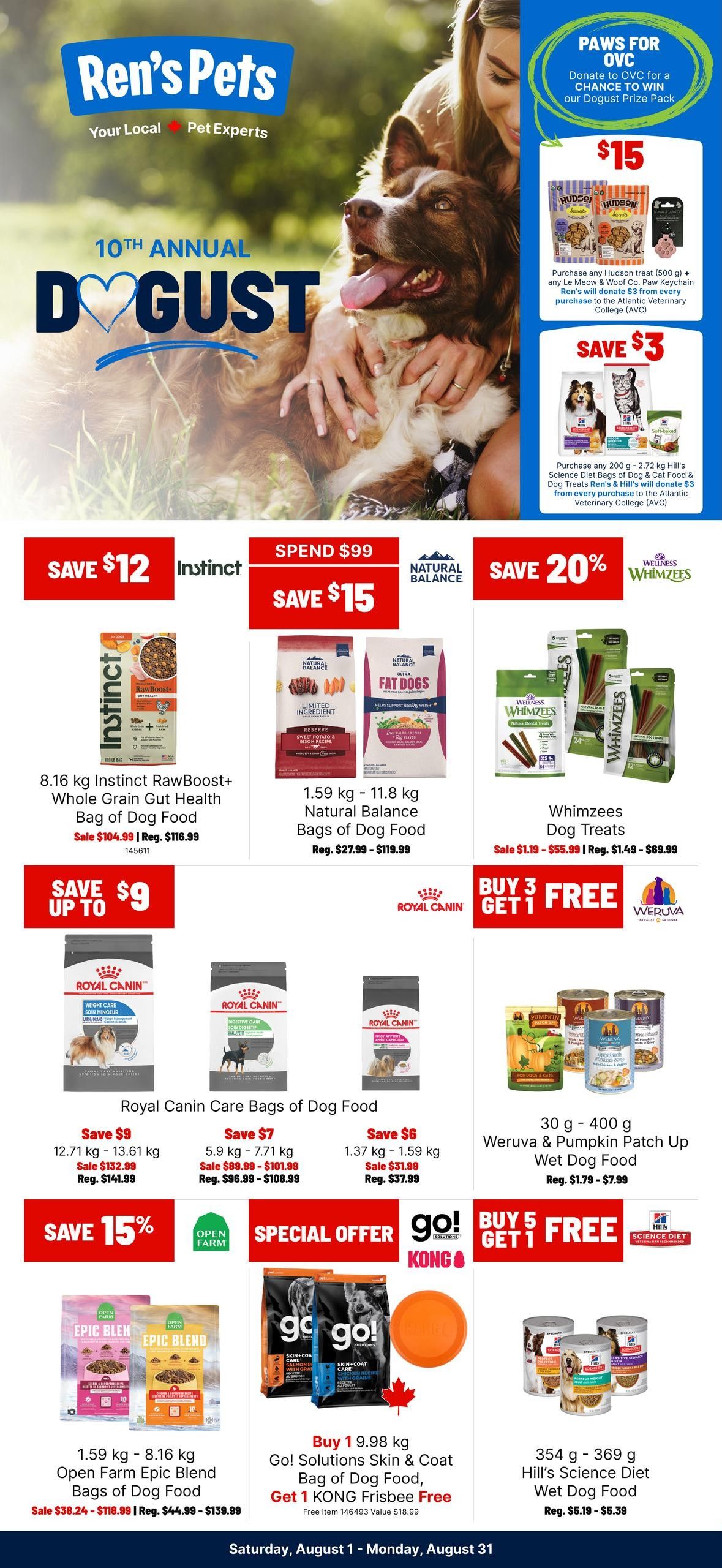 Ren's Pets Monthly Flyer August 1 to 31