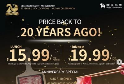 Happy Lamb Hot Pot - $15.99 AYCE Lunch, $19.99 AYCE Dinner, Aug. 8-10