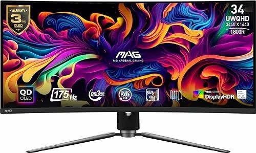 Amazon.ca: MSI MAG341CQP QD-OLED, 34 Curved Gaming Monitor, 3440 x 1440, 0.03ms Response time, 175Hz HDR - $799.99 reg $1049.99