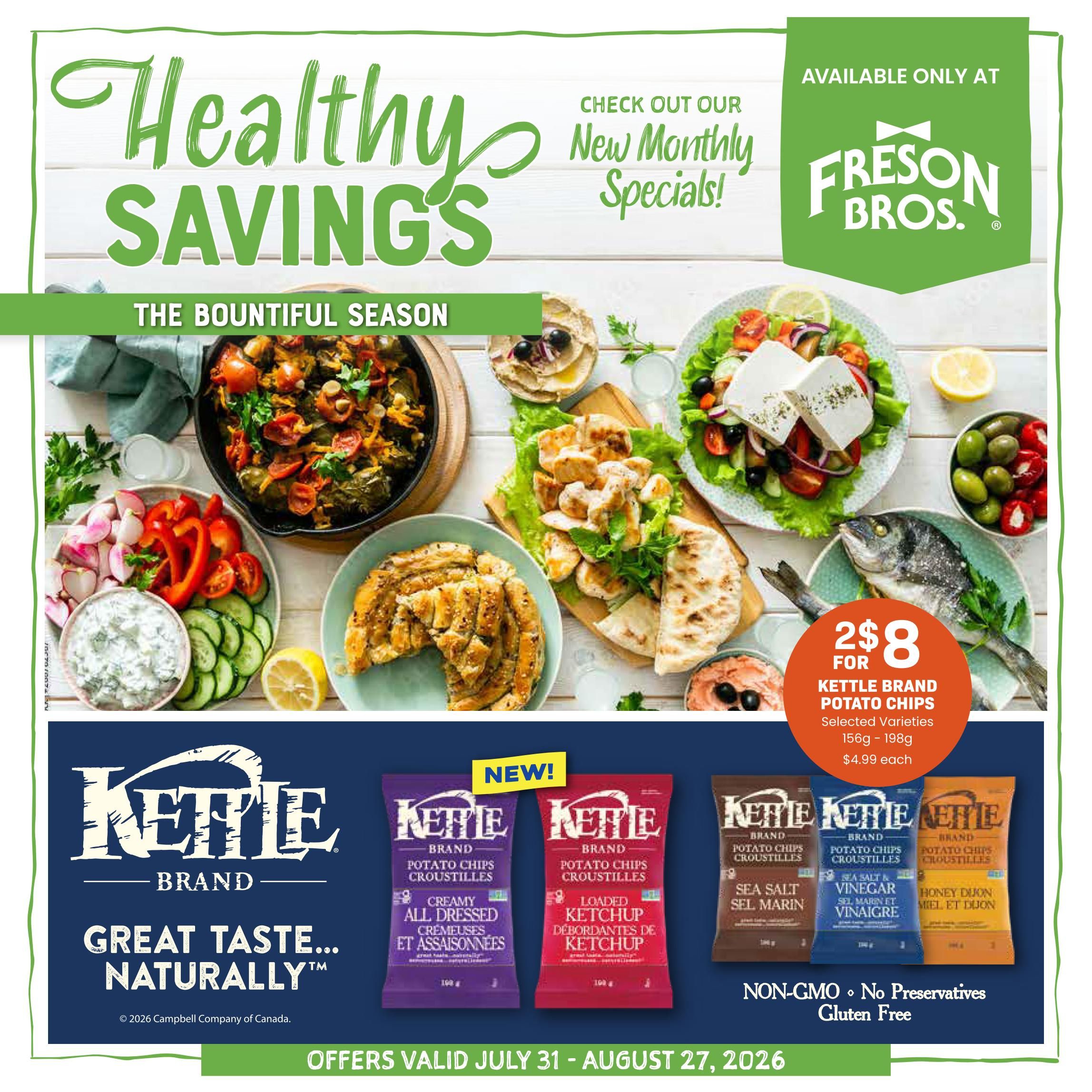 Freson Bros. Healthy Savings Flyer July 31 to August 27