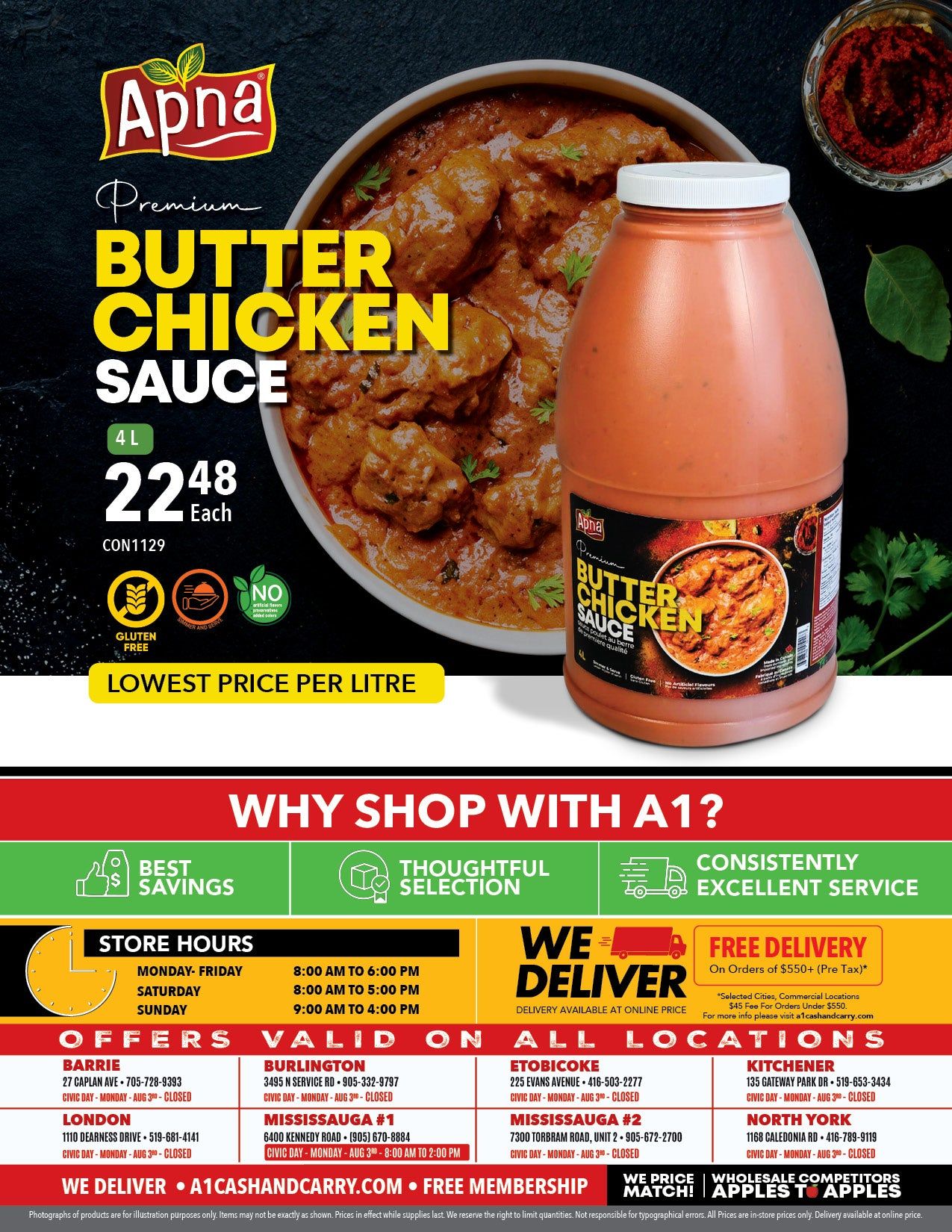 A-1 Cash and Carry Flyer August 1 to 31