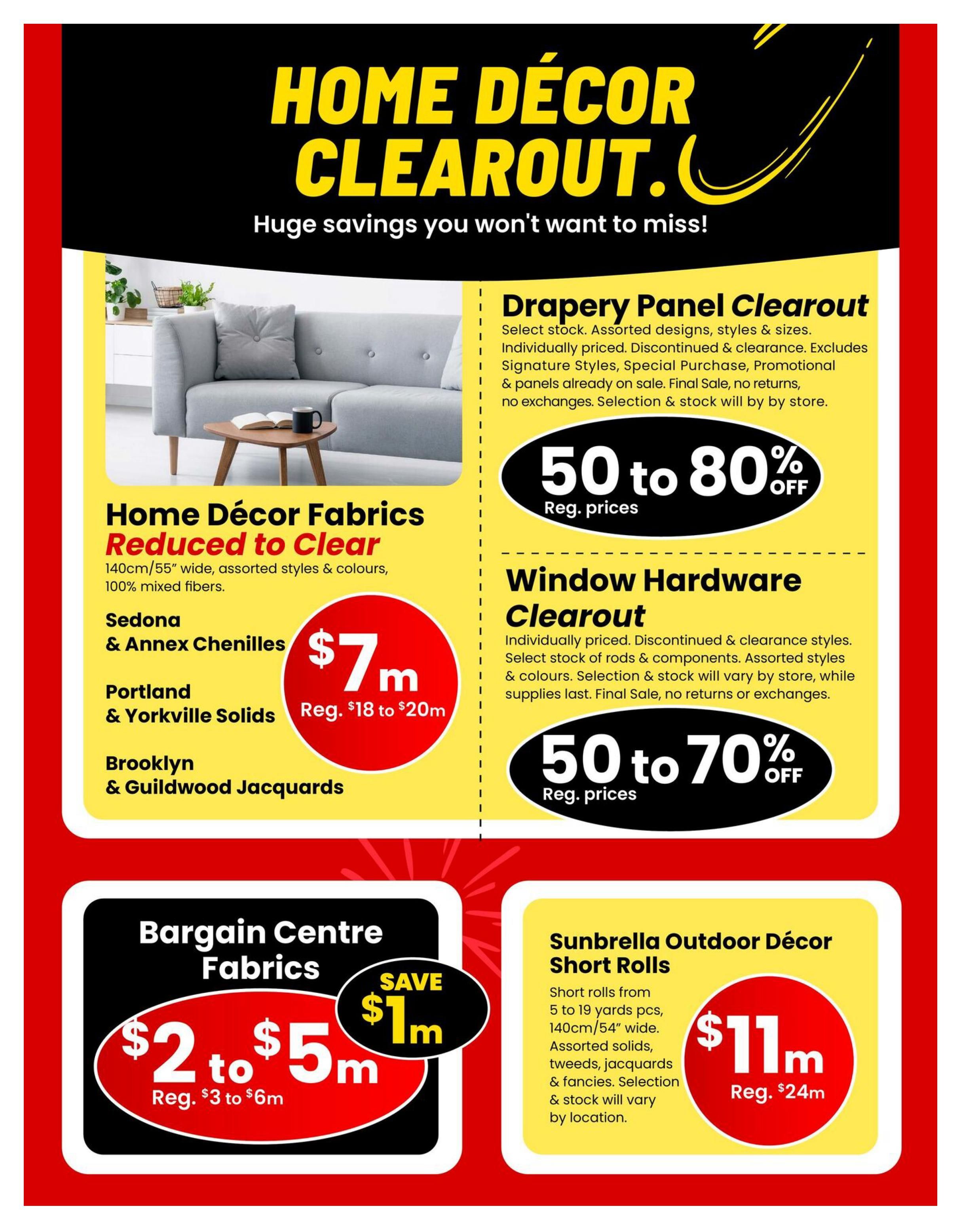 Fabricland (West) Flyer August 1 to 31
