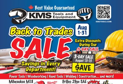 KMS Tools and Equipment Flyer August 1 to 31