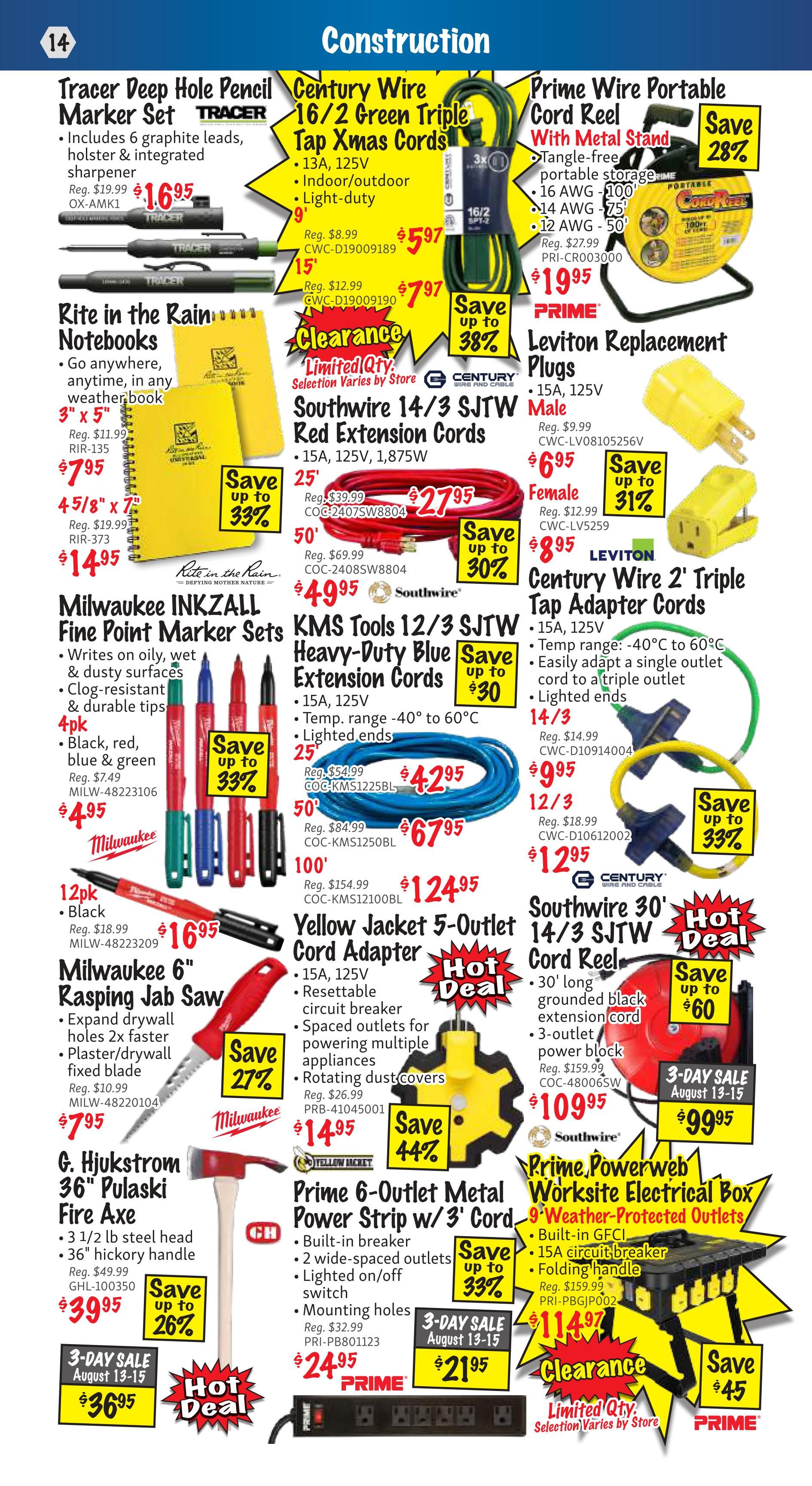 KMS Tools and Equipment Flyer August 1 to 31