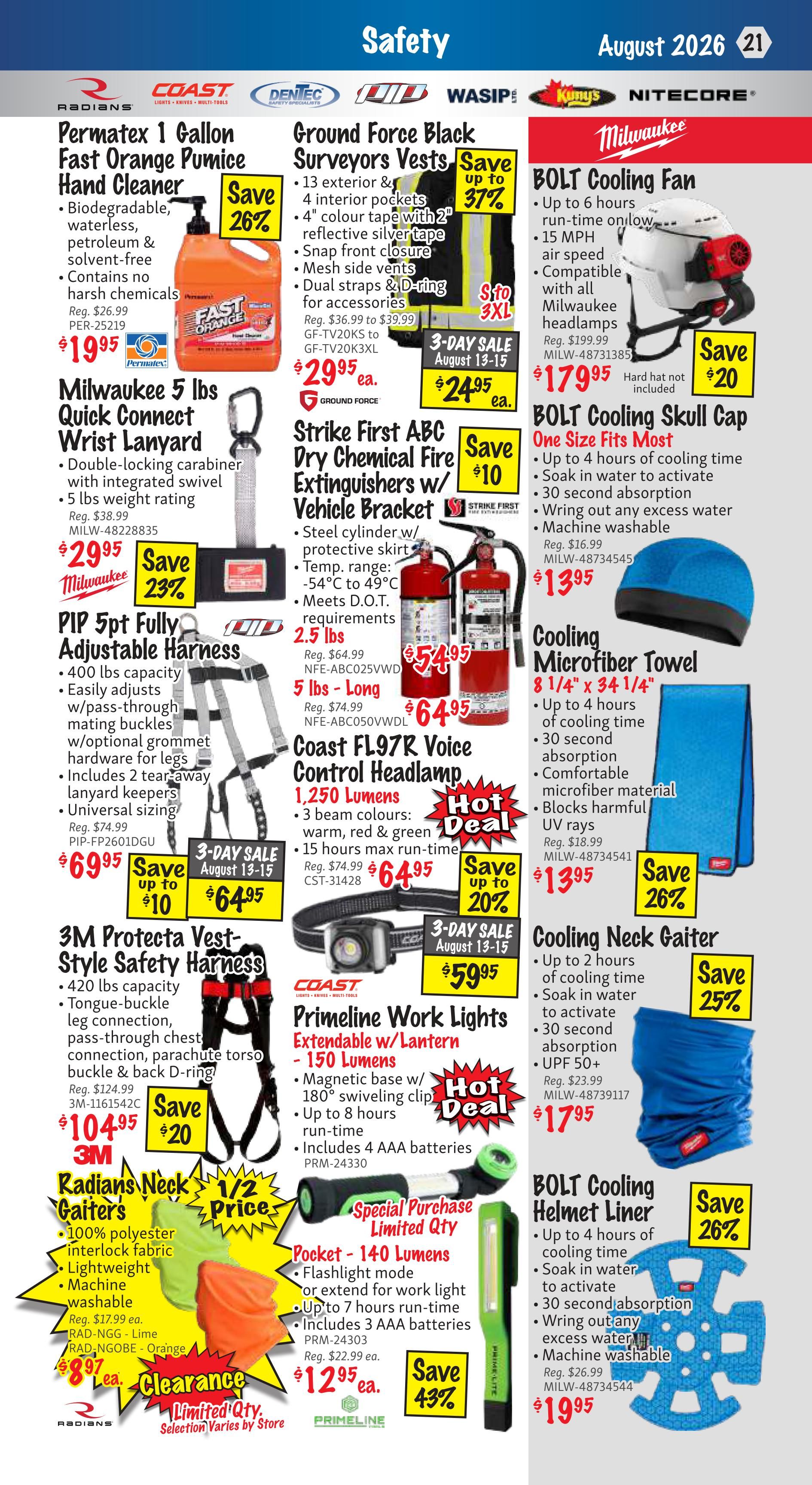 KMS Tools and Equipment Flyer August 1 to 31